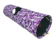 Collapsible Peephole Purple Polyester Long Cat Tunnel